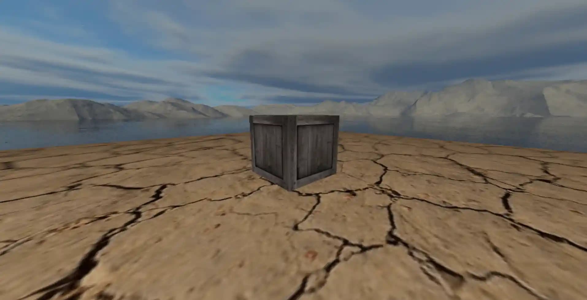 An image showing a cube in the middle of the scene